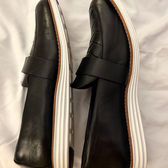 Cole Haan Sz 9 Black Original Grand Leather Woven Womens  Loafer - Picture 5 of 8